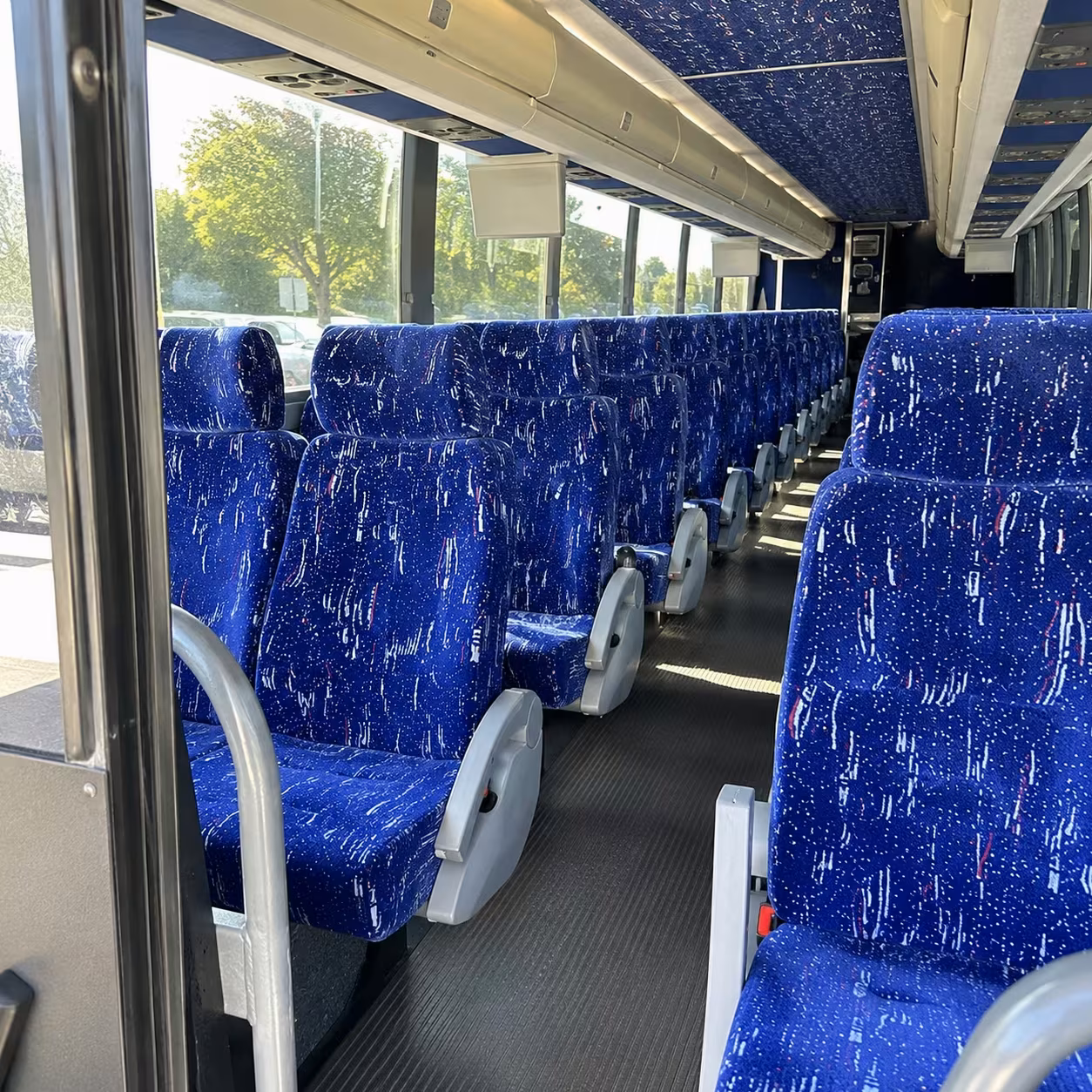 56 passenger charter bus inside
