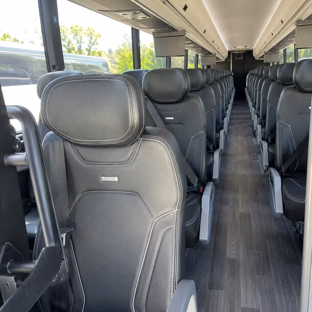asheville charter bus interior