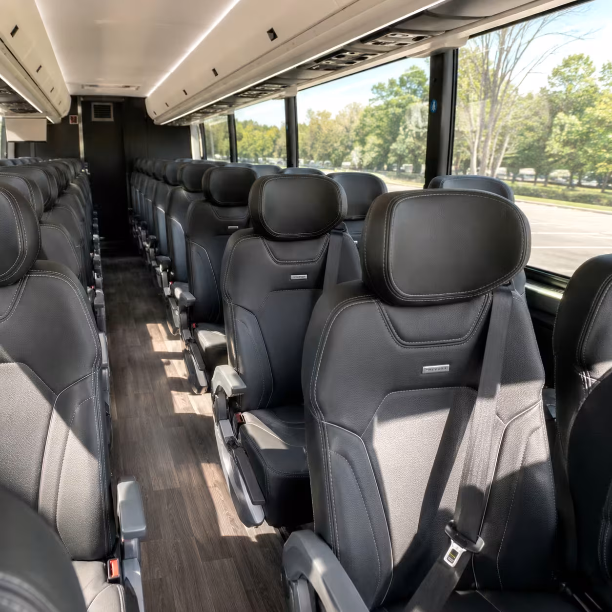 asheville charter bus rental interior