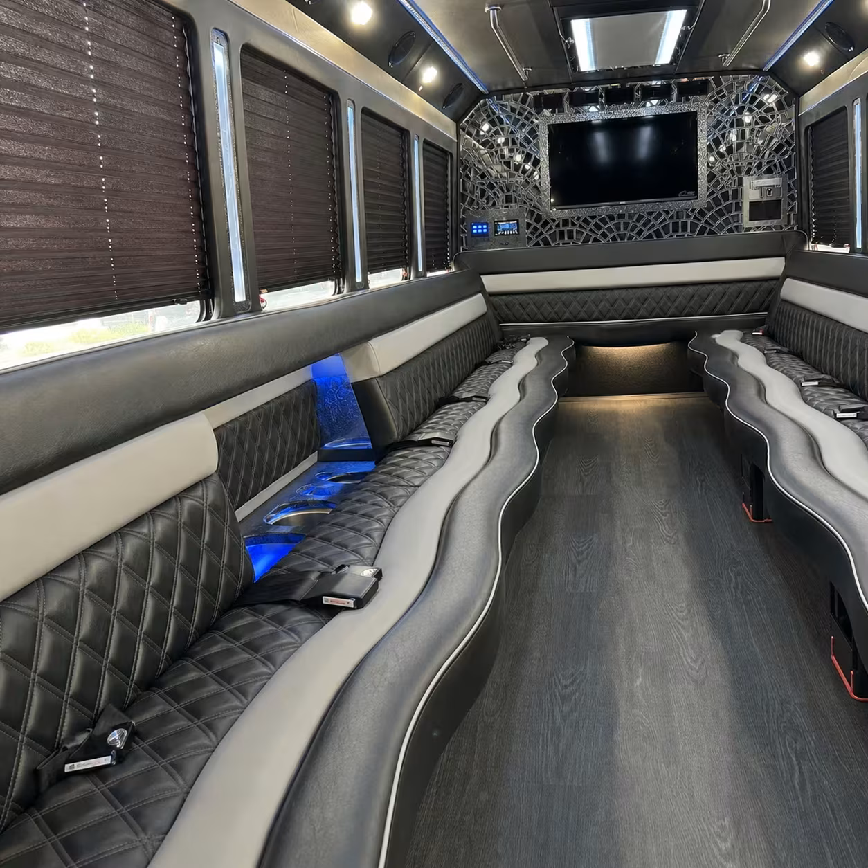 prom party bus transportation in downtown asheville